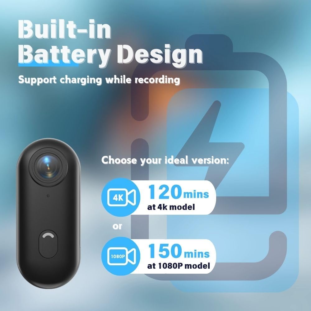 4K Mini Bodycam Action Camera Outdoor Sports Wide Angle Cam Magnetic Wearable Video Recorder Sports Dv For Fishing Cycling Surfing