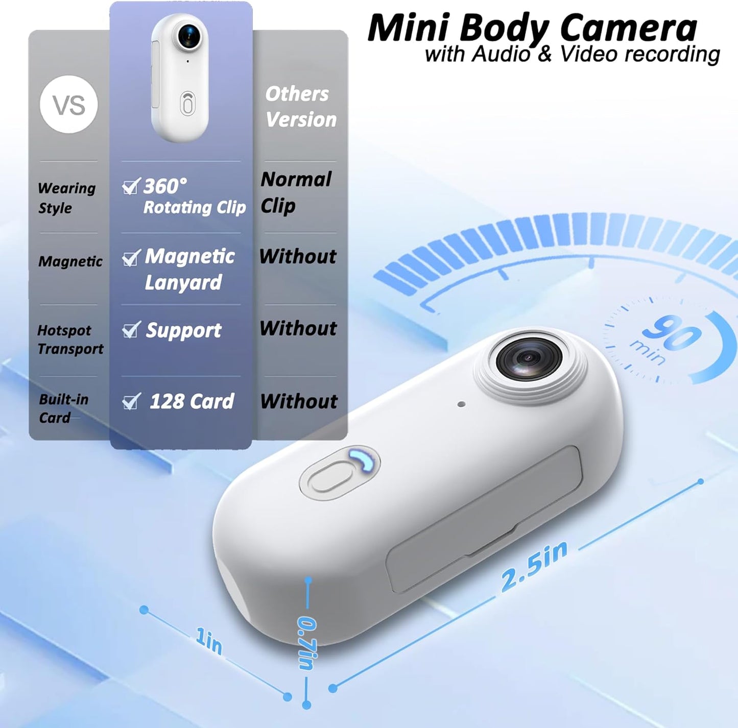 4K Mini Bodycam Action Camera Outdoor Sports Wide Angle Cam Magnetic Wearable Video Recorder Sports Dv For Fishing Cycling Surfing