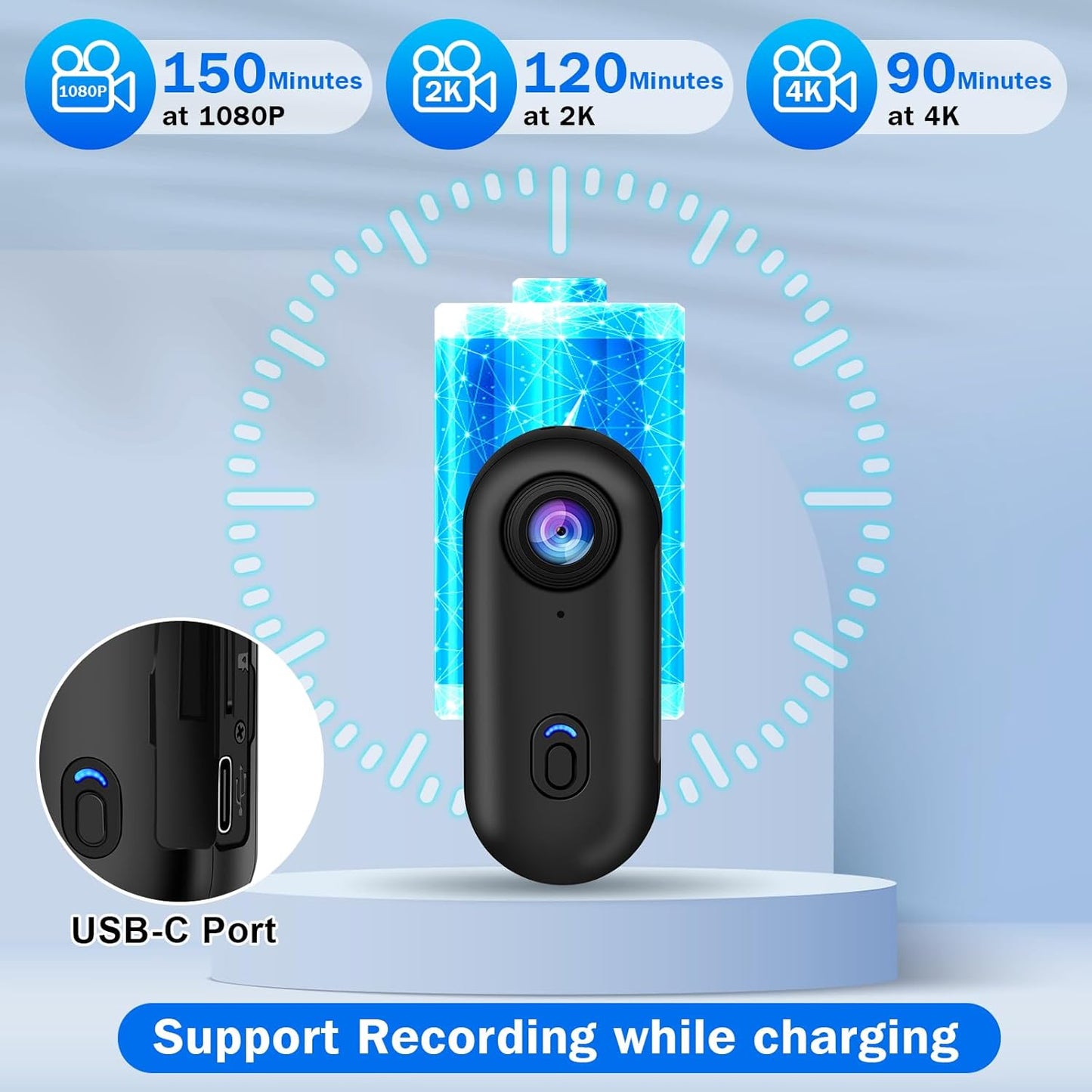 4K Mini Bodycam Action Camera Outdoor Sports Wide Angle Cam Magnetic Wearable Video Recorder Sports Dv For Fishing Cycling Surfing