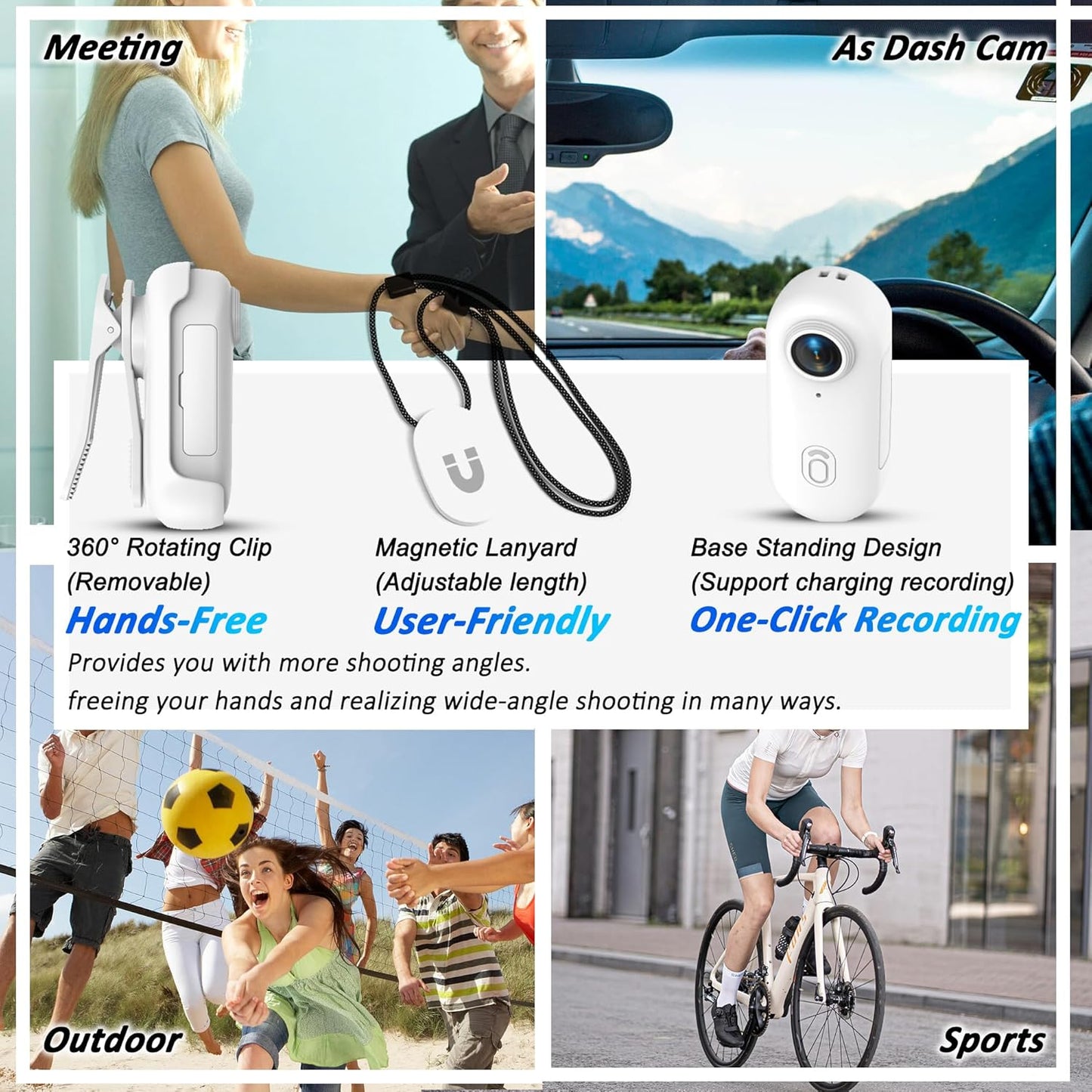 4K Mini Bodycam Action Camera Outdoor Sports Wide Angle Cam Magnetic Wearable Video Recorder Sports Dv For Fishing Cycling Surfing