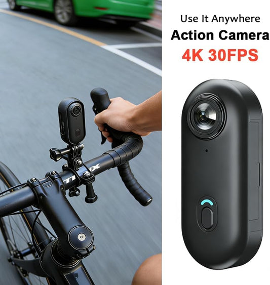 Mini caméra d'action 4K pour sports de plein air, grand angle, pour animaux de compagnie, enregistreur vidéo portable magnétique, sport DV pour la pêche, le cyclisme, le surf 