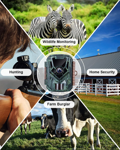 Trail Camera 36MP 2.7K, Mini Game Camera with Night Vision 0.1s Trigger Time Motion Activated 130°Wide-Angle, Waterproof Trail Cam with 2.0” HD TFT Screen, Hunting Camera for Wildlife Monitoring