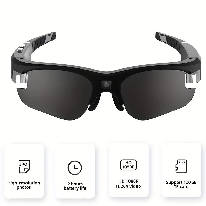 Smart Glasses Mini Camera 1080P HD Camcorder Sunglasses Polarized Lens UV Proof Action Camera Outdoors Bicycle Sport DV Video Recorder