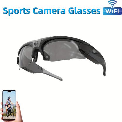 WiFi Sports Camera, Glasses, HD Camera, Smartphone Connectivity, Cycling Video Recording, And Photography